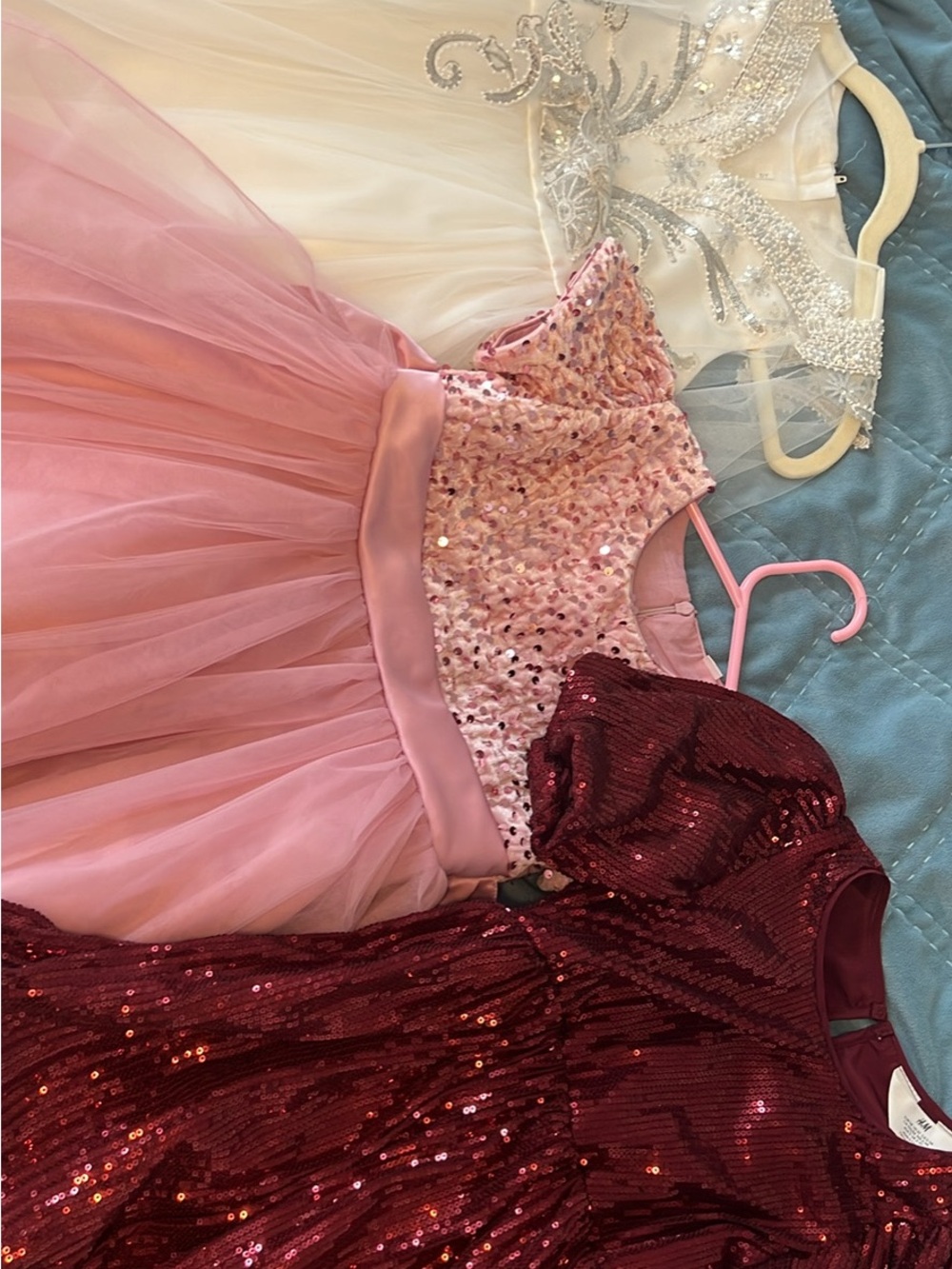 Pink Sequin Tulle Party Dress for Girls